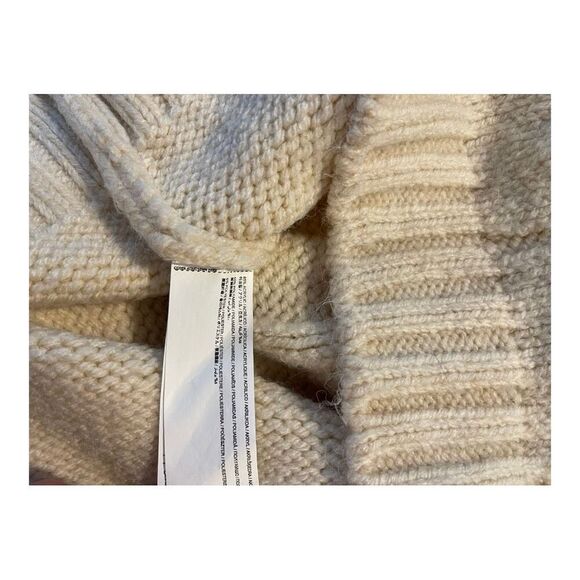 MNG Mango‎ Women’s Small Cable Knit Thick Oversized Cream Sweater - Picture 4 of 5